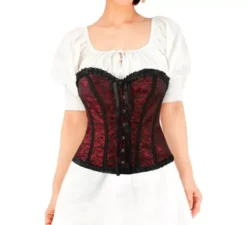 Corsetto in pizzo rosso per donna