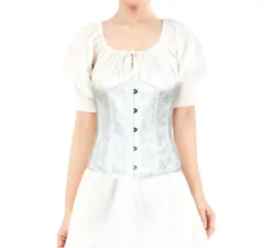 Corsetto jacquard bianco da donna