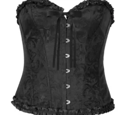 Corsetto nero con fiocco per donna