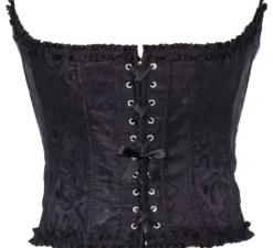 Corsetto nero con fiocco per donna