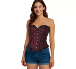 Corsetto pirata bordeaux per donna