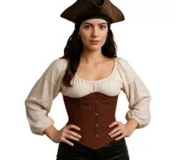 Corsetto pirata marrone per donna