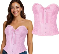 Corsetto rosa con fiocco per donna