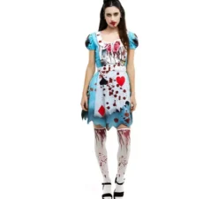 Costume Alice Zombie Abito classico blu per donna