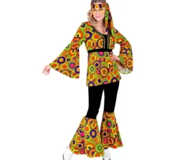 Costume Anni '70 Cerchi Gialli con Nastro per Donna