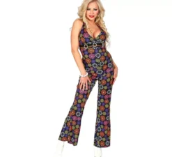 Costume anni '70 Fiori Blu su Tuta da Donna