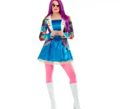 Costume anni '70 multicolor con dettagli dorati per donna