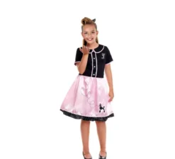 Costume anni '50 rosa e nero per bambina