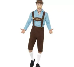 Costume bavarese blu e marrone per un uomo