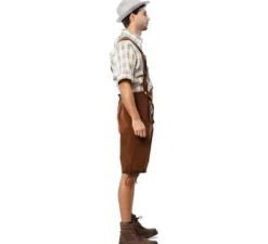 Costume bavarese classico a righe marroni da uomo