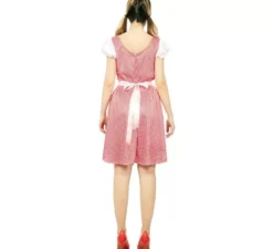 Costume bavarese vestito rosa e verde per donna