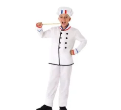 costume bianco Cook con il cappello per il bambino