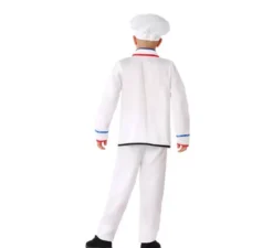 costume bianco Cook con il cappello per il bambino