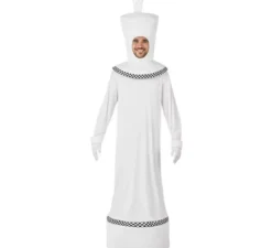 Costume bianco da doppia regina e re degli scacchi per adulto