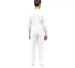 Costume bianco o tuta con chiusura frontale per adulto
