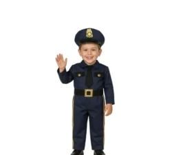 Costume blu della polizia per bambini piccoli