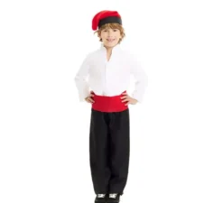 Costume Caganer bianco e nero con fascia per bambino