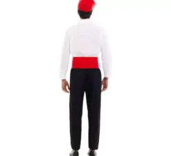 Costume Caganer bianco e nero con fascia per uomo