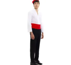 Costume Caganer bianco e nero con fascia per uomo