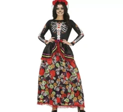 Costume Catrina con abito stampato per donna