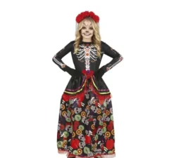 Costume Catrina con gonna lunga stampata per bambina