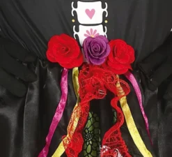 Costume Catrina con gonna lunga stampata per bambina