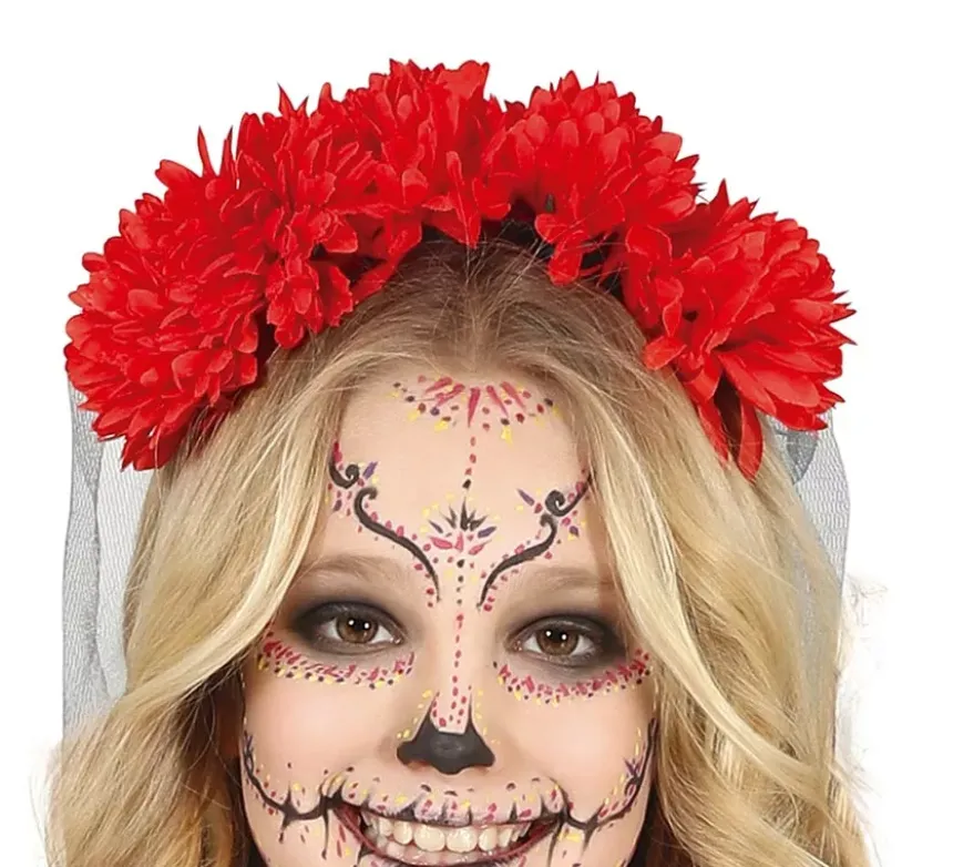 Costume Catrina con gonna lunga stampata per bambina