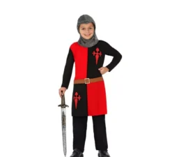 Costume cavaliere medievale bambini rossi e neri