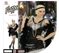 Costume Charleston con frange grigie per donna