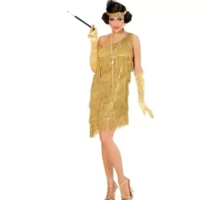 Costume Charleston da donna con frange argentate