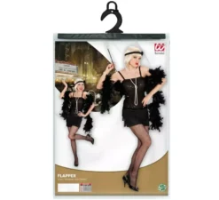Costume Charleston nero scintillante da donna