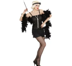 Costume Charleston nero scintillante da donna