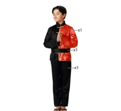 Costume cinese nero e rosso per bambini