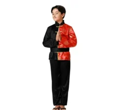 Costume cinese nero e rosso per bambini