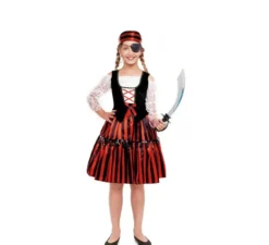 Costume classico a righe da pirata per bambina