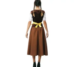 Costume classico bavarese marrone e giallo per donna