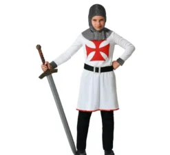 Costume classico da cavaliere crociato per ragazzi