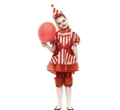 Costume classico da clown rosso per bambina