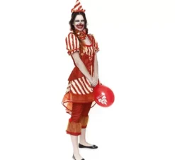 Costume classico da clown rosso per donna