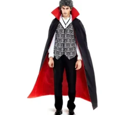 Costume classico da Dracula con mantello bicolore da uomo