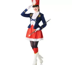 Costume classico da majorette tricolore per donna