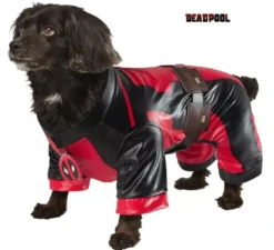 Costume classico di Deadpool Dogpool con cintura per cani