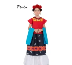 Costume classico di Frida Kahlo con copricapo per bambina e bambina