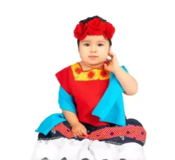 Costume classico di Frida Kahlo con copricapo per bambina e bambina