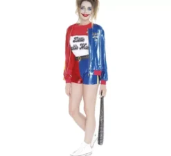 Costume corto da clown conflittuale per donna