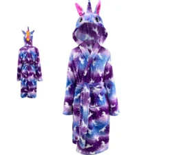 Costume da accappatoio da unicorno viola per adulto