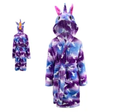 Costume da accappatoio da unicorno viola per bambini