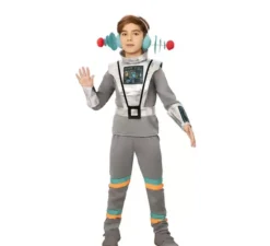 Costume da Agente spaziale grigio con braccialetti per bambino