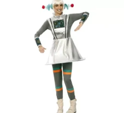 Costume da Agente spaziale grigio con braccialetti per donna