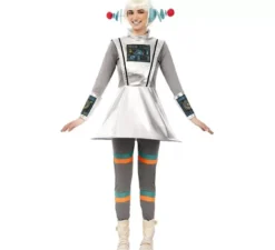 Costume da Agente spaziale grigio con braccialetti per donna